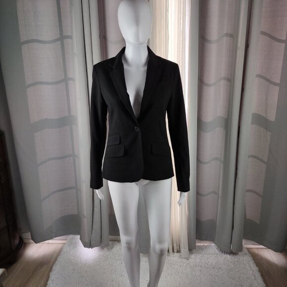 New York & Company Women’s Black One-Button Faux Pockets Blazer Jacket Size 4 - Picture 2 of 13